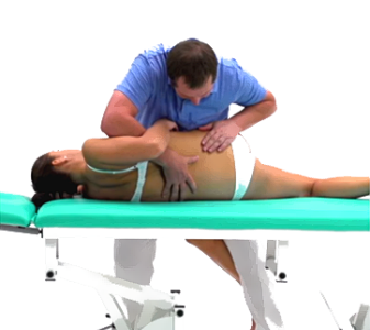 L páteř – rotační mobilizace ve flexi (segmenty L2-3 až L5-S1) (LUMBAR SPINE – ROTARY MOBILIZATION IN FLEXION)